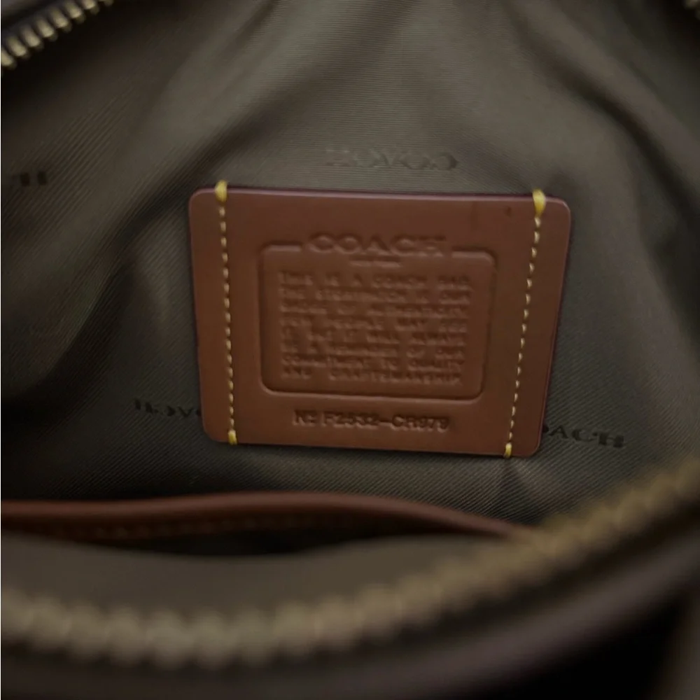 Coach Brown Leather Shoulder Bag with Gold Hardware